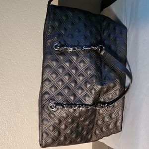 CHARMING CHARLIE QUILTED TITANIUM SHOULDER BAG